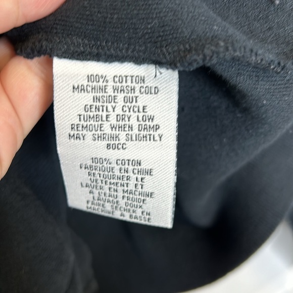 Eileen Fisher 100% Cotton Full Zip Hooded Jacket Women's Small‎ Black - Picture 6 of 6